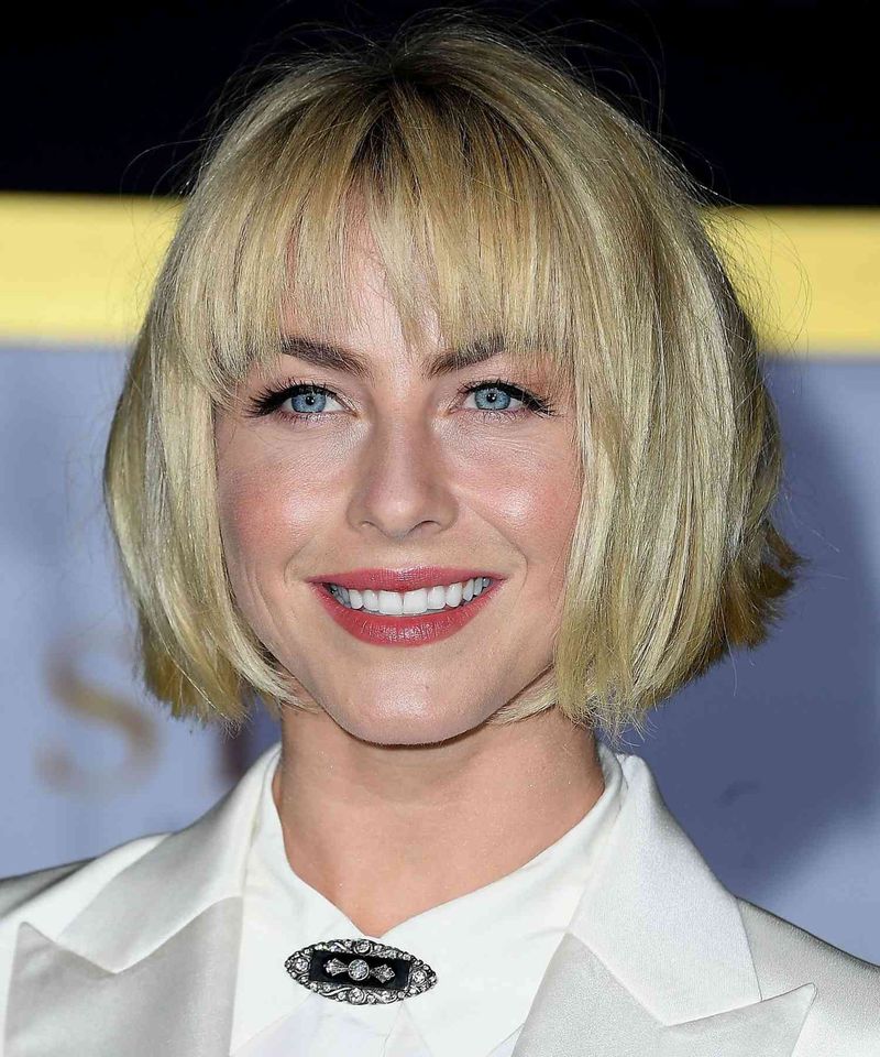 Rounded Bob with Eyebrow-Skimming Fringe