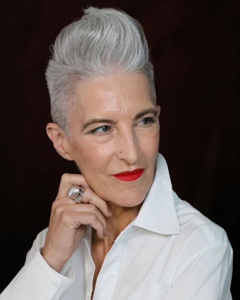 Swept-Back Pompadour Pixie