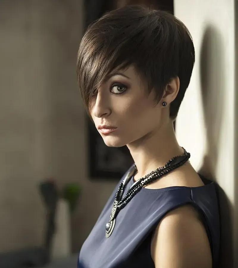 Pixie with Long Side-Swept Bangs