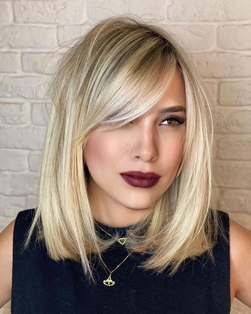 Long Bob with Swoopy Side Bang