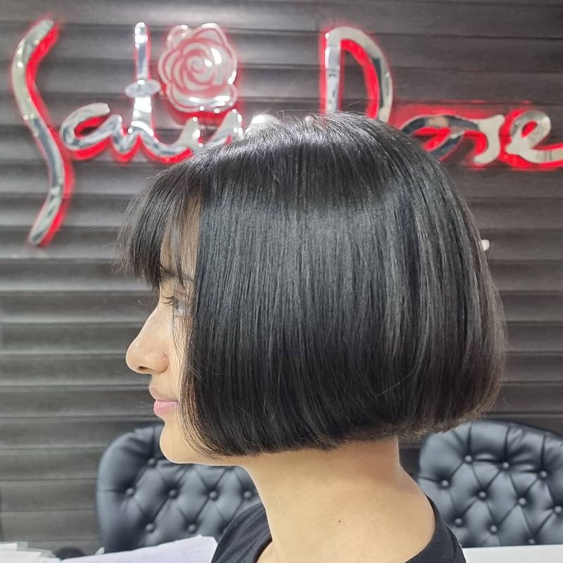 Sleek Inverted Bob With Blunt Bangs