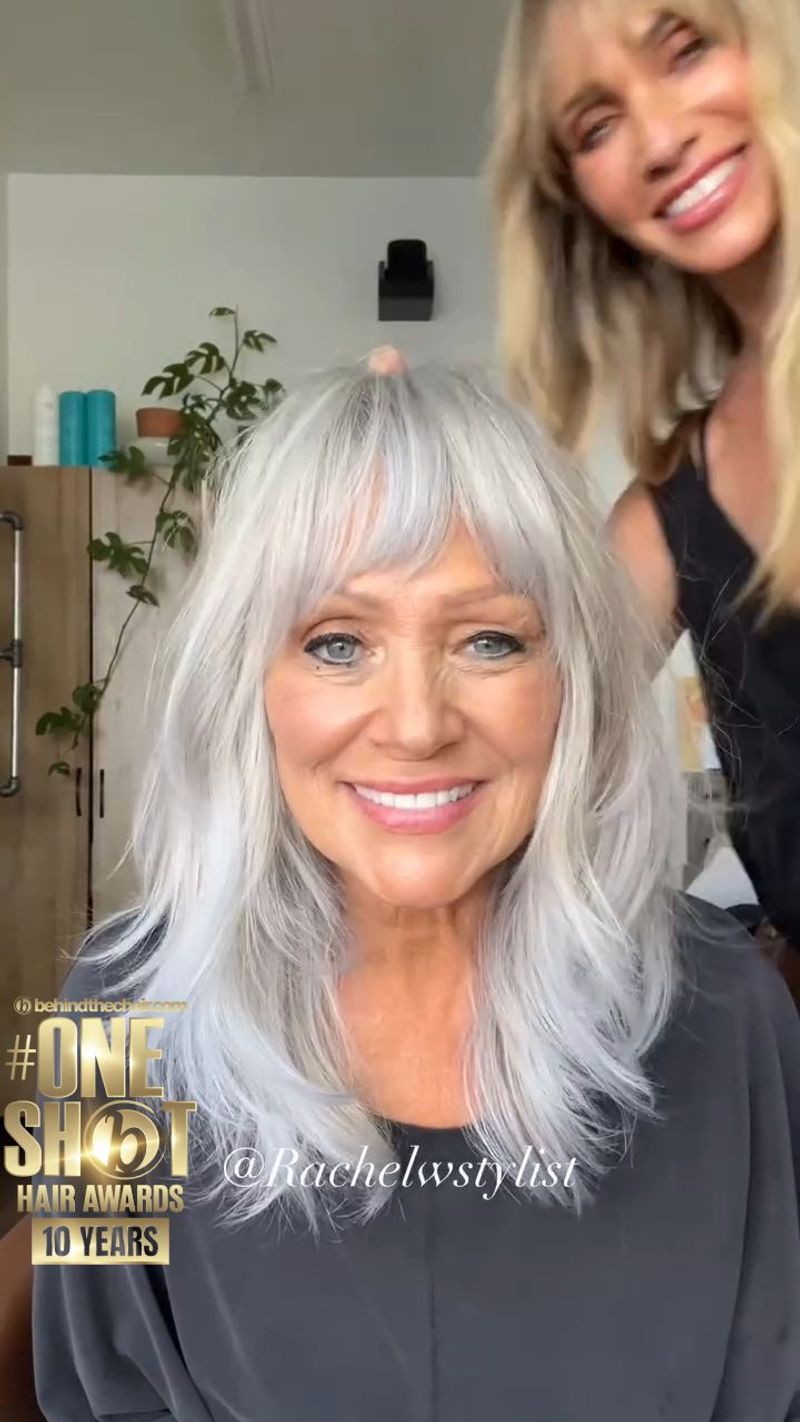 Shoulder-Length Shag with Bangs