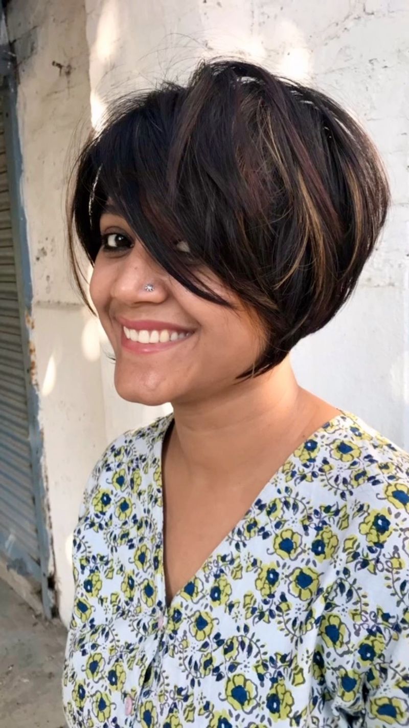 Graduated Bob with Wispy Side Fringe