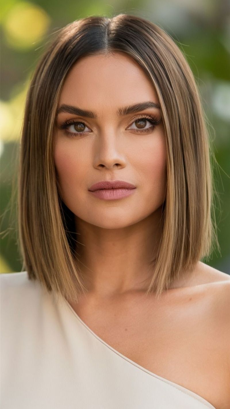 Sleek Center-Part Lob