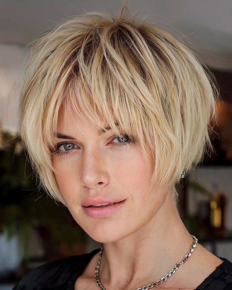Tousled Crop with Soft Fringe