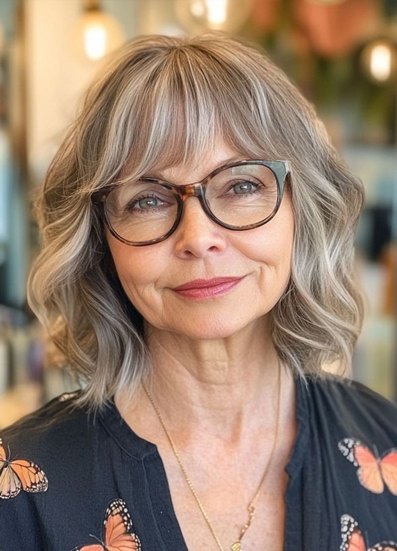 Tousled Lob with Razored Ends