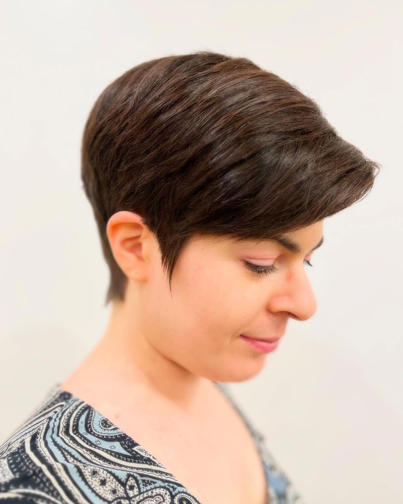 Layered Pixie with Side-Swept Bangs