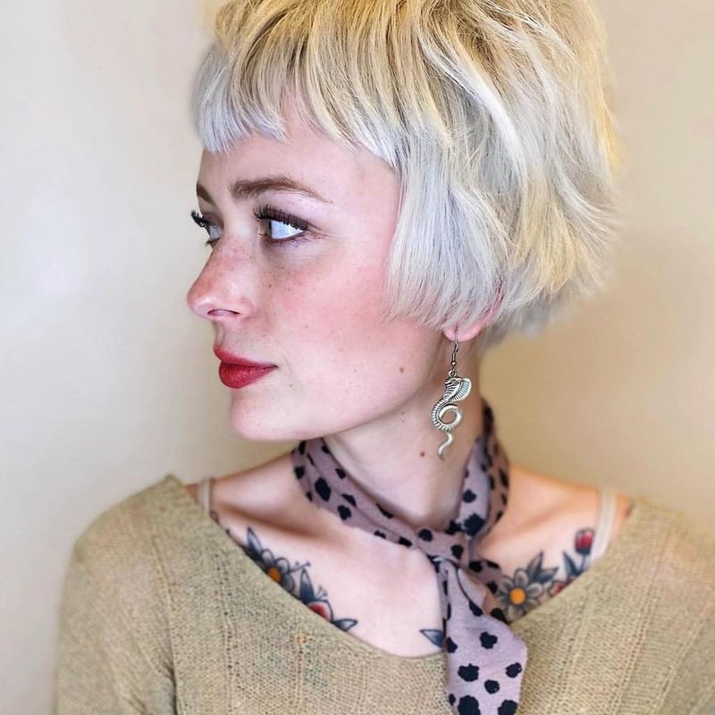 Razored Bob with Textured Ends