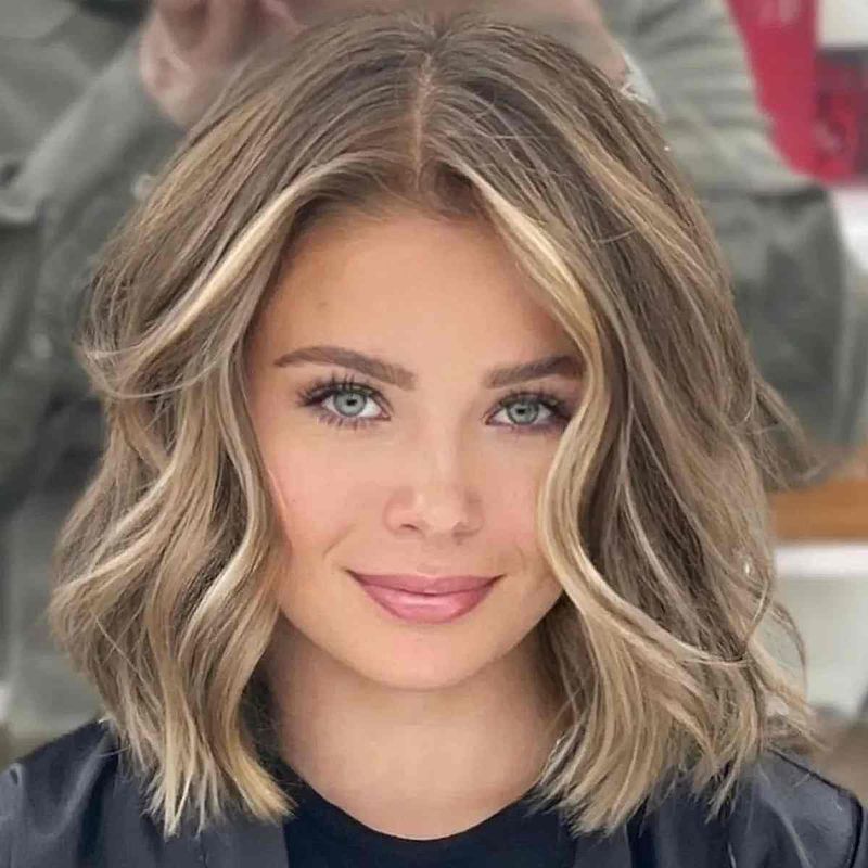 Lob ondulado com Balayage