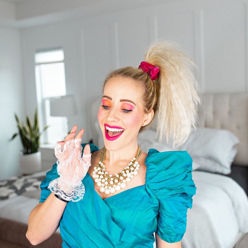 Teased Side Ponytails with Scrunchies