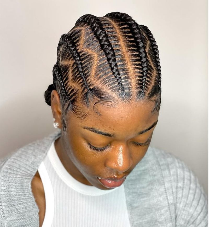 Zig-Zag Part Cornrows