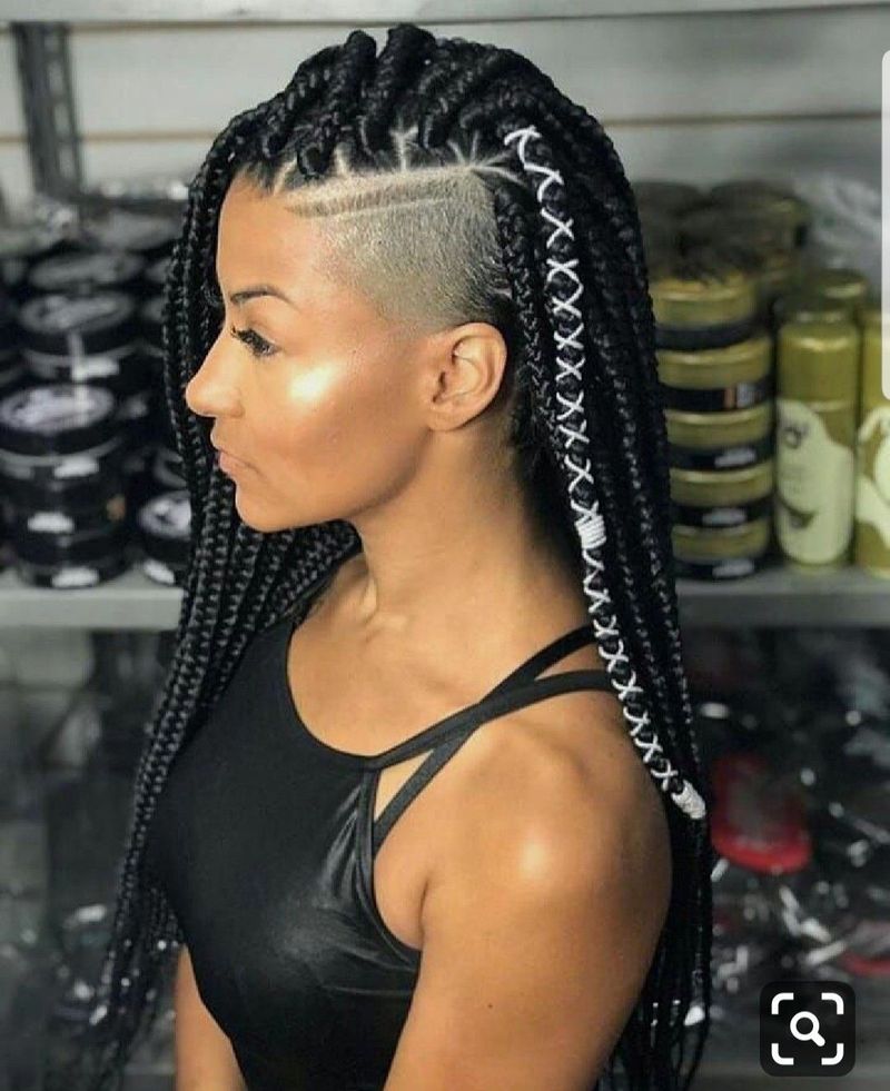 Half-Up Ghana Braids with Undercut