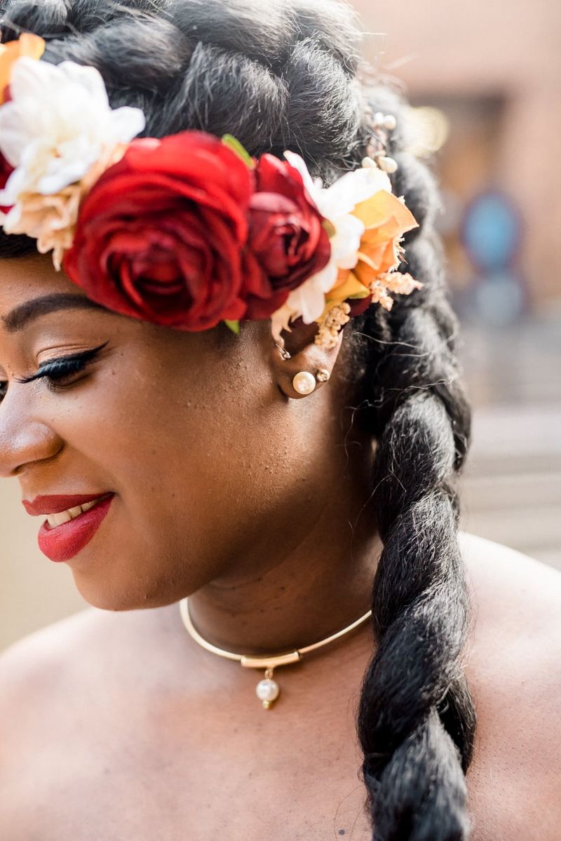 Twisted Crown with Floral Accessory