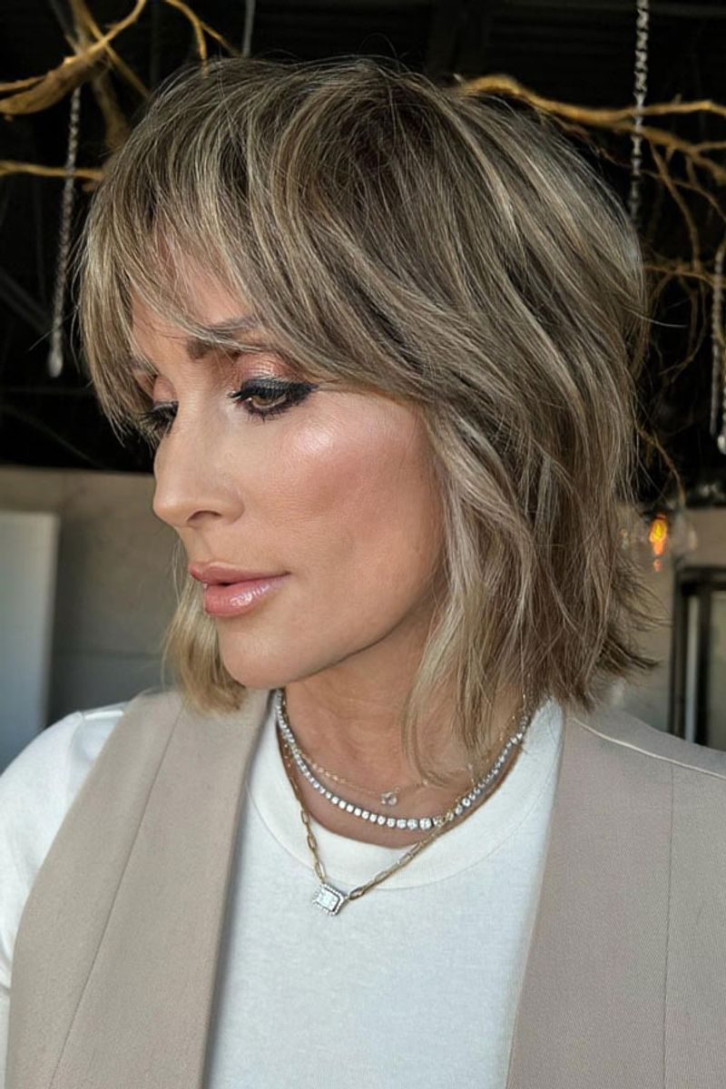 Feathered Shag With Side-Swept Fringe
