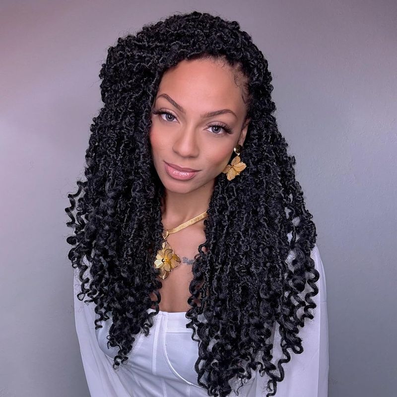 Butterfly Locs with Curled Ends