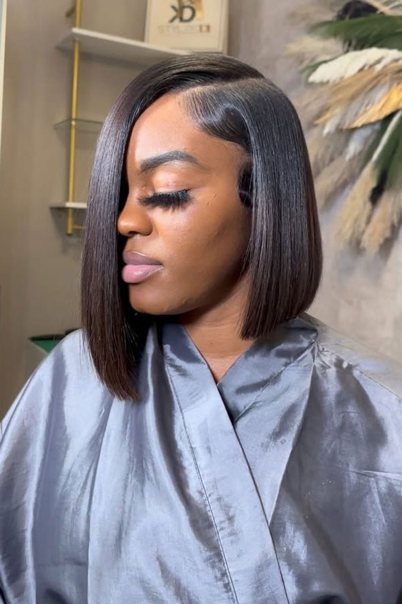 Sleek Bob with Side Sweep