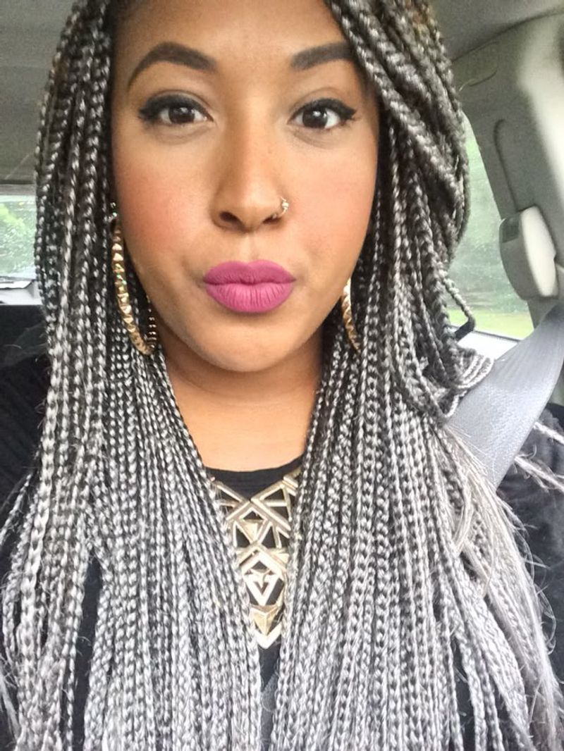 Silver-Kissed Knotless Braids