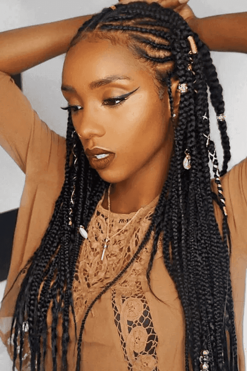 Metallic Thread Accent Braids