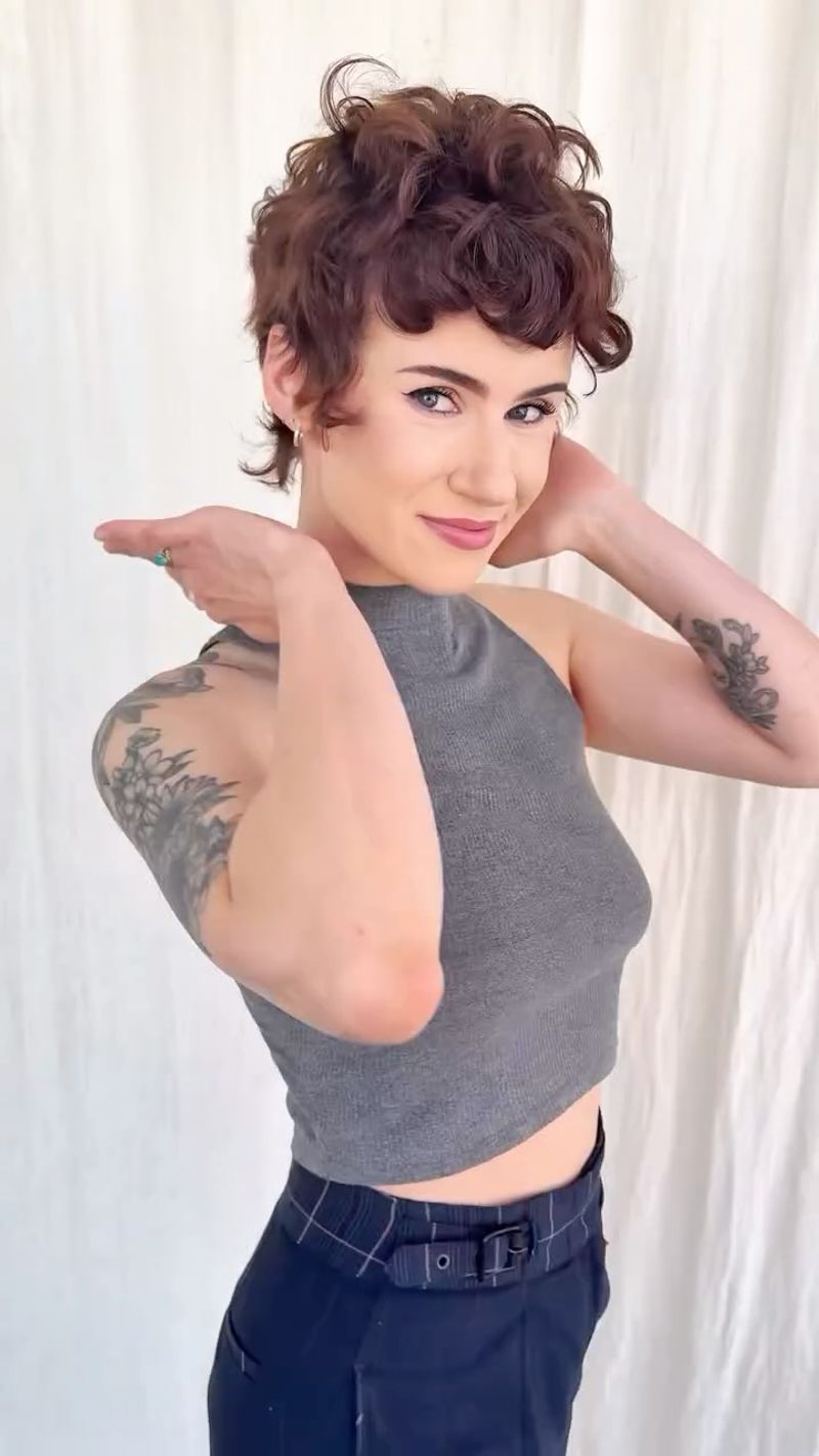 Side-Swept Curly Pixie