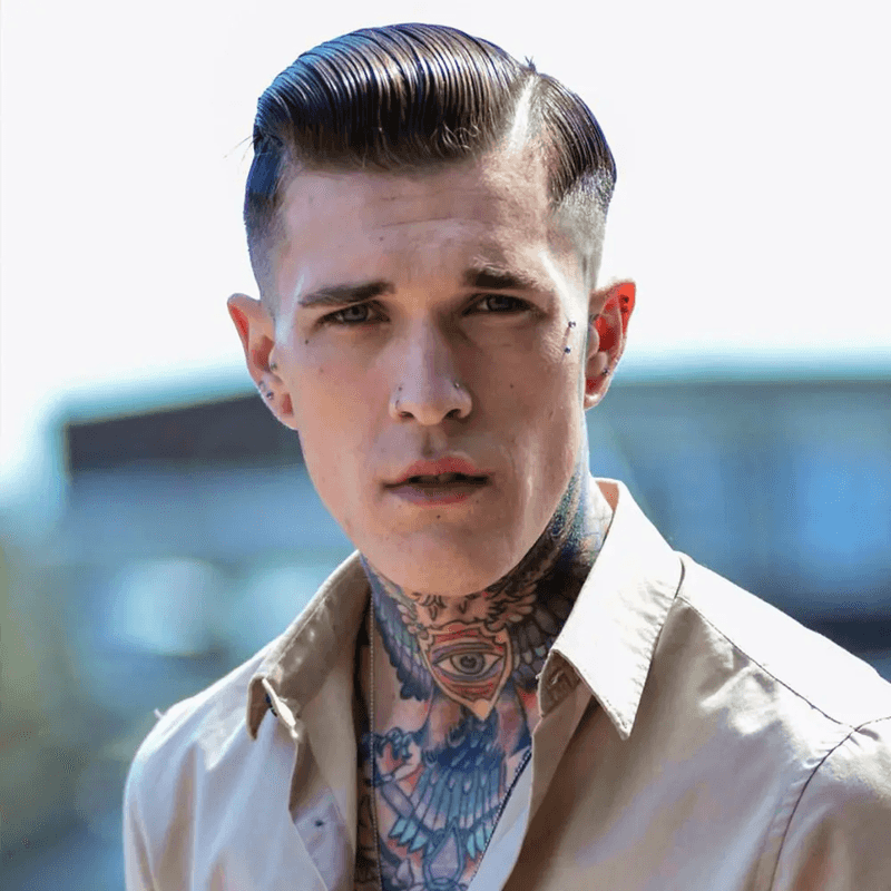 Slicked-back Hair