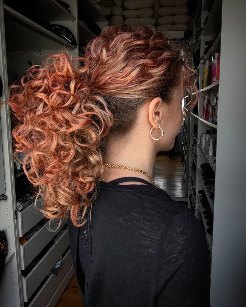 Piled-Up Curly Ponytail