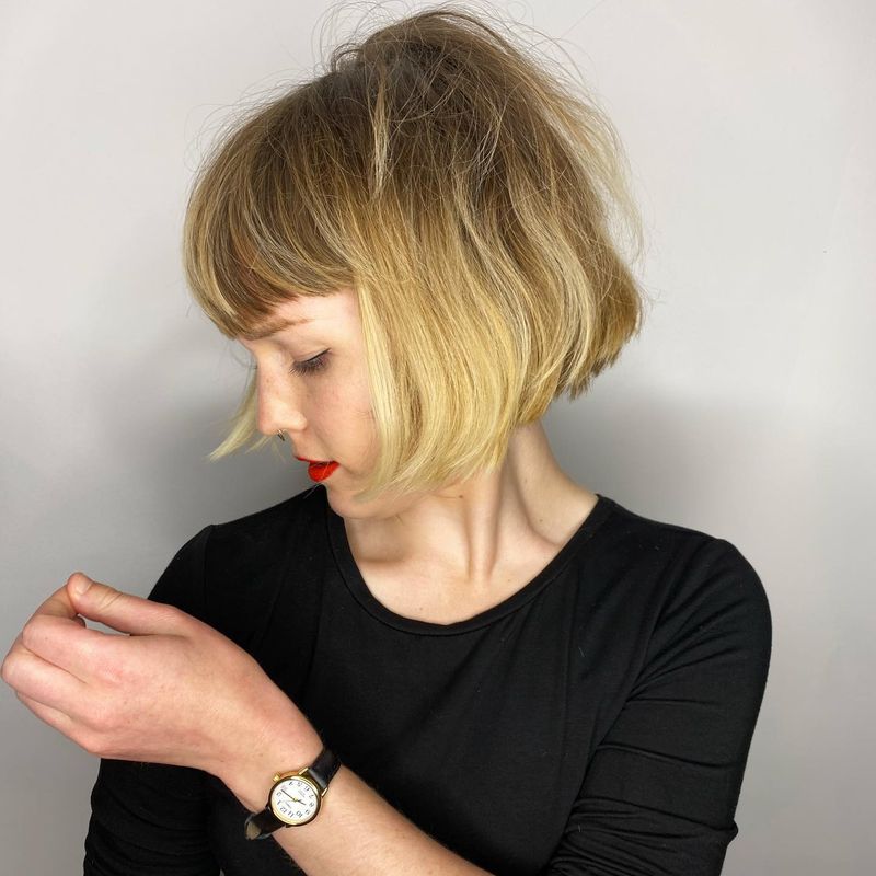 Razor-Cut Bob with Piece-y Ends