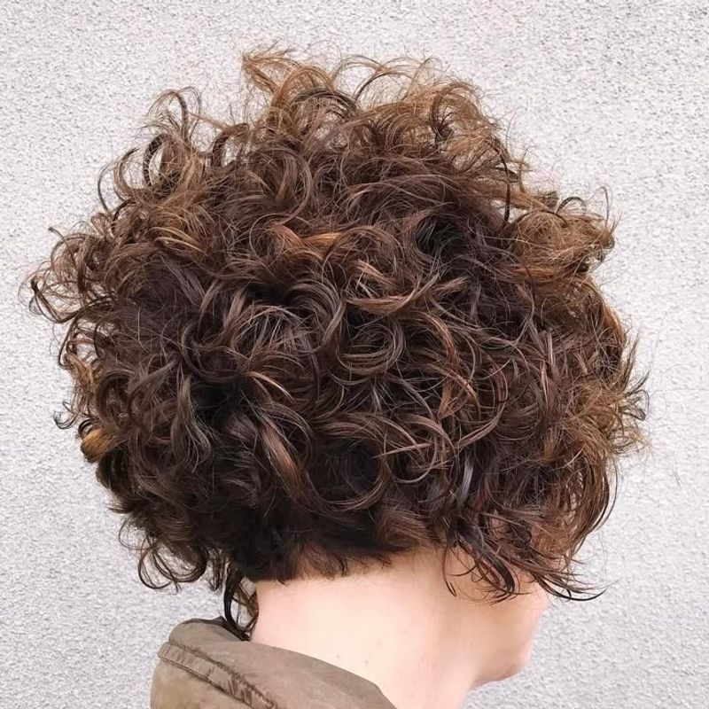Voluminous Curly Mushroom Bob