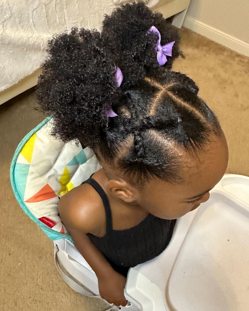 Curly Pigtail Puffs