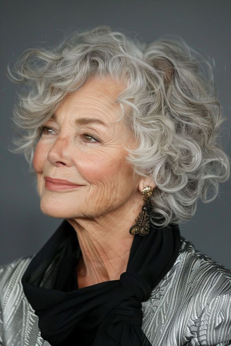 Side-Swept Curly Style