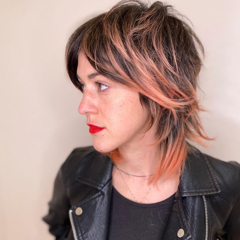 Choppy Medium-Length Cut with Razored Ends