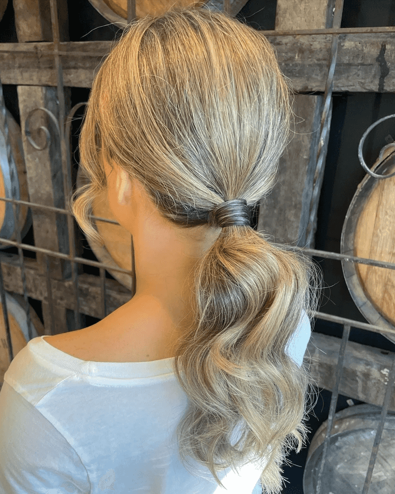 Sleek Low Ponytail with Wrapped Base