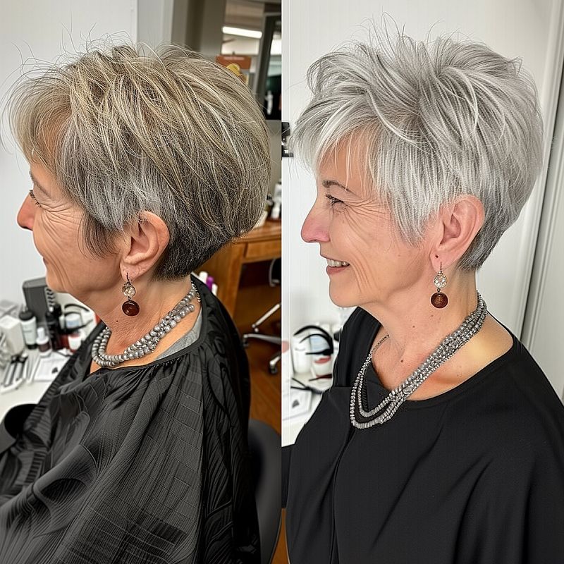 Textured Crop with Long Bangs