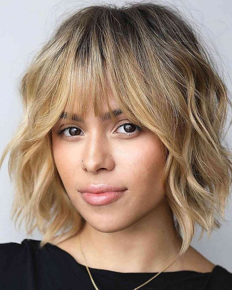 Textured Bob with Point-Cut Ends