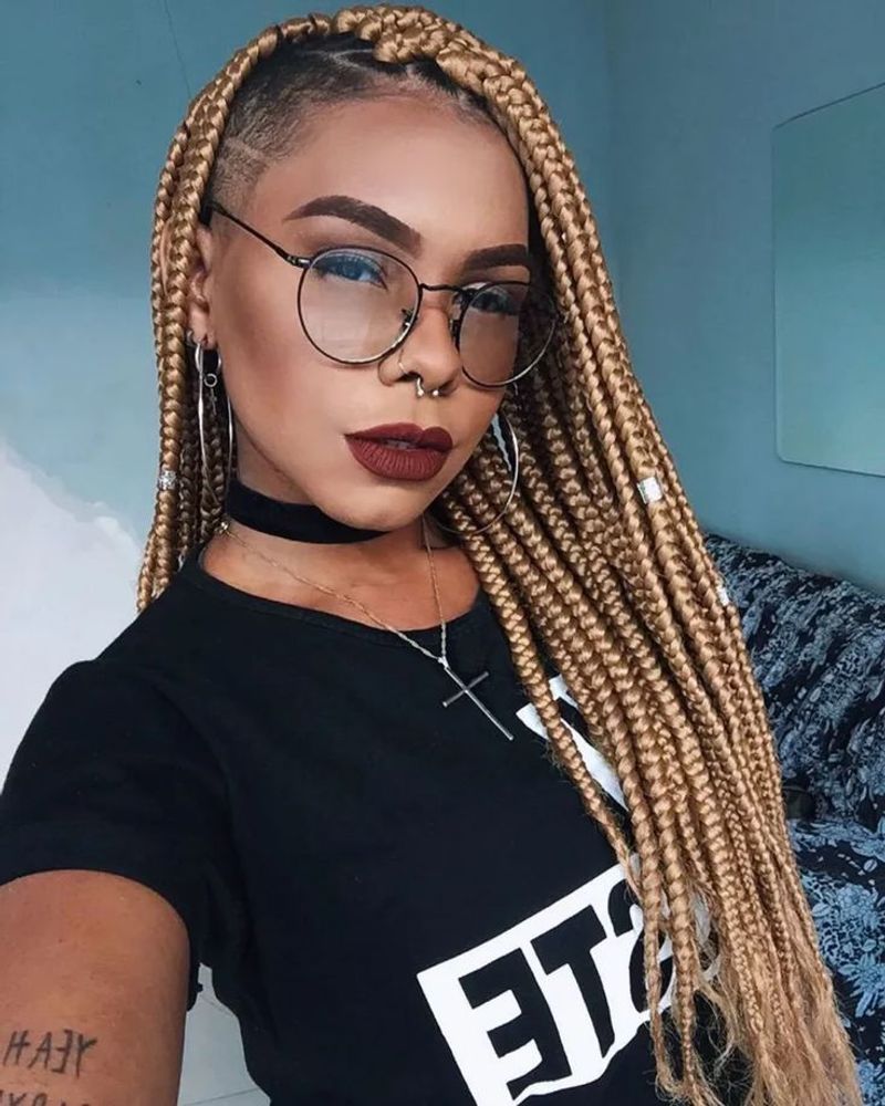 Ghana Braids with Shaved Sides