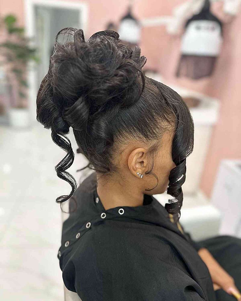 Protective Curl Updo