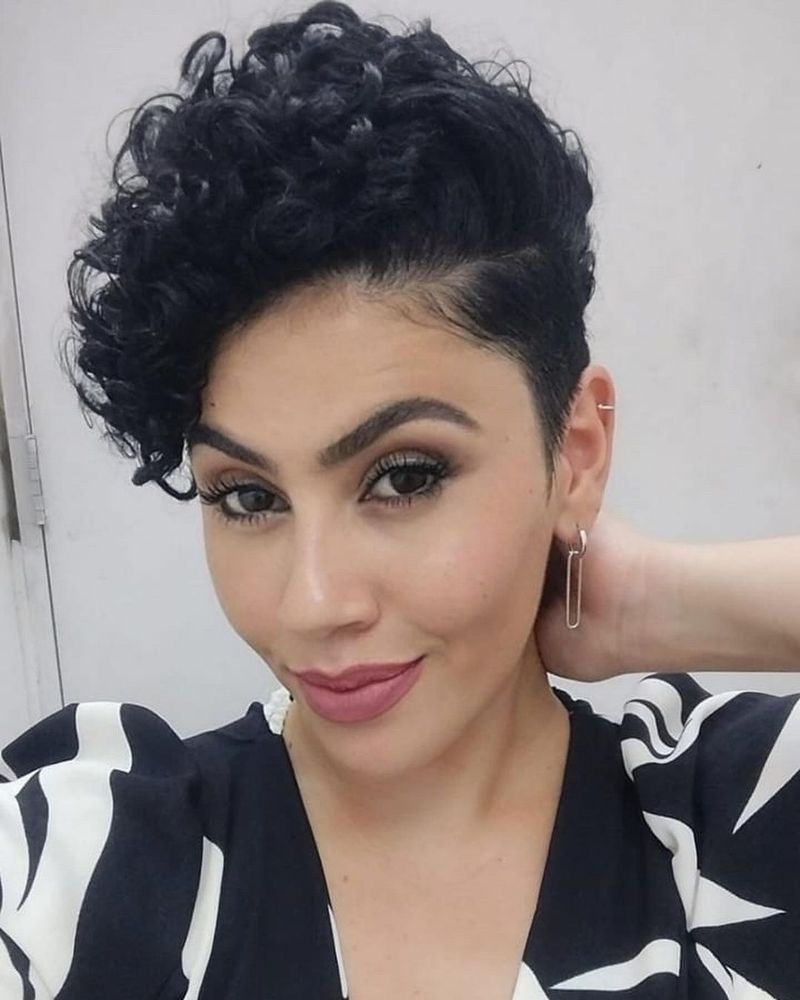 Curly Pixie with Tapered Nape