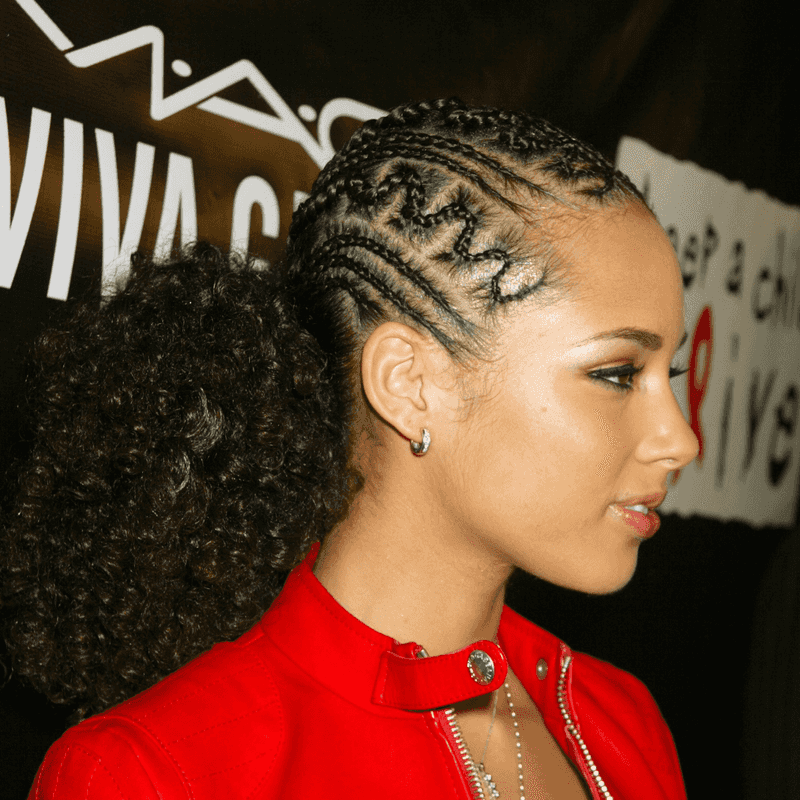 Zigzag Part Braids with Voluminous Curls