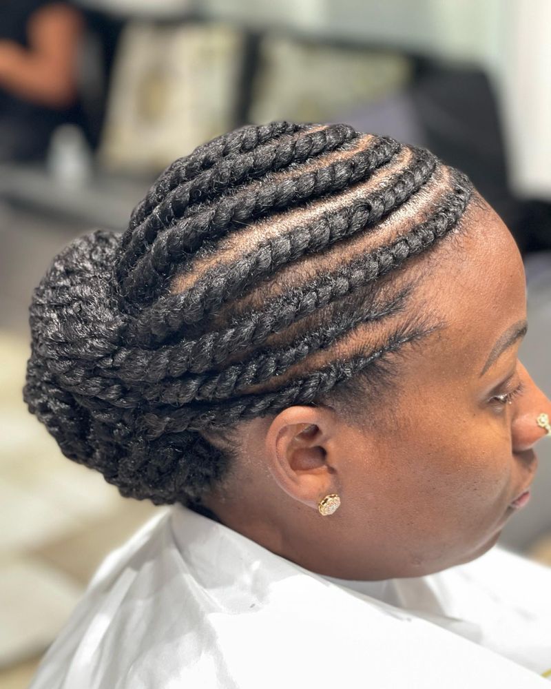 Sculptural Flat Twist Updo