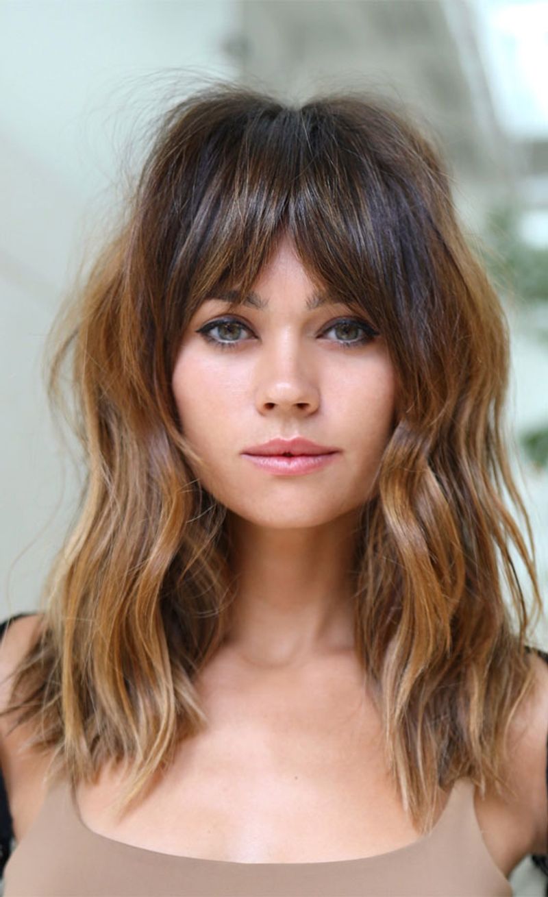 Tousled Layered Bob with Curtain Bangs
