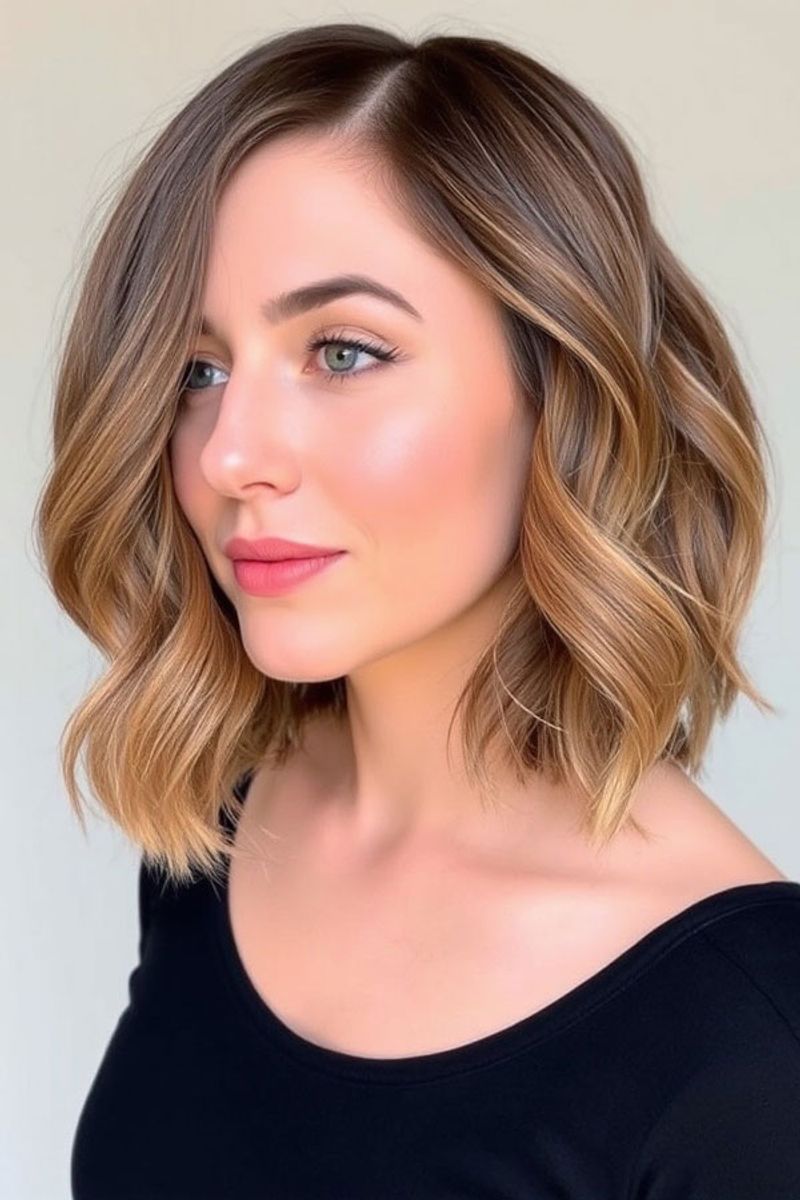 Bob ondulado con balayage