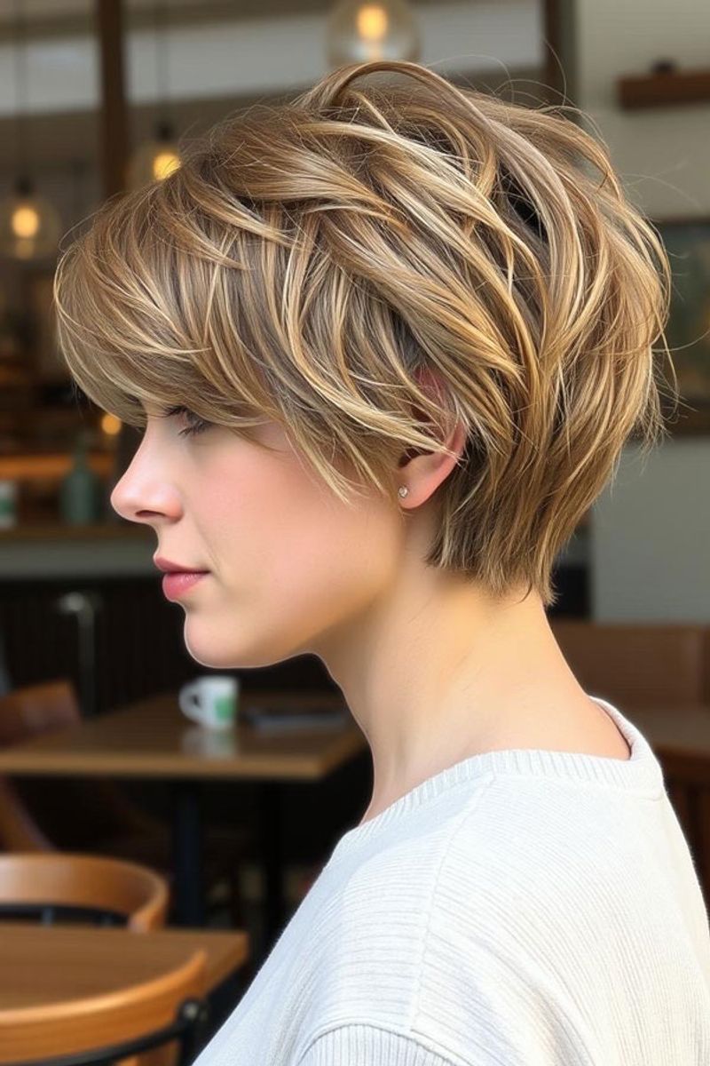Feathered Pixie with Blended Highlights