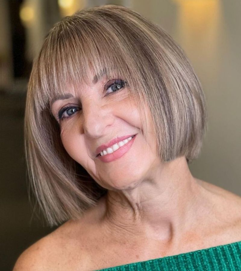 Blunt Bob with Straight-Across Bangs