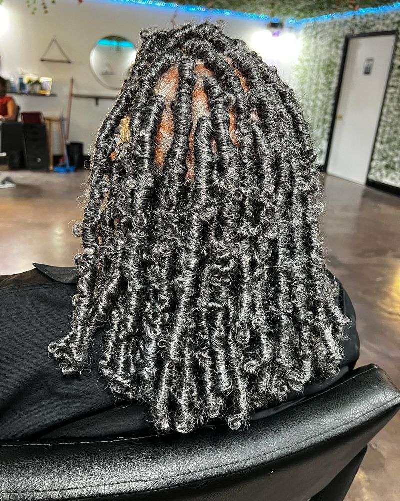 Butterfly Locs With Silver Accents