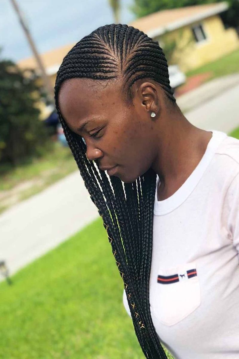 Trenzas de Ghana con barrido lateral