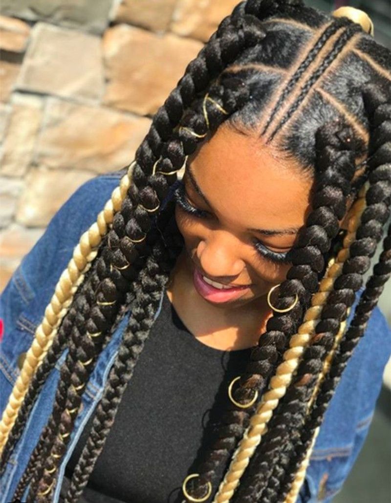 Knotless Braids with Accessories