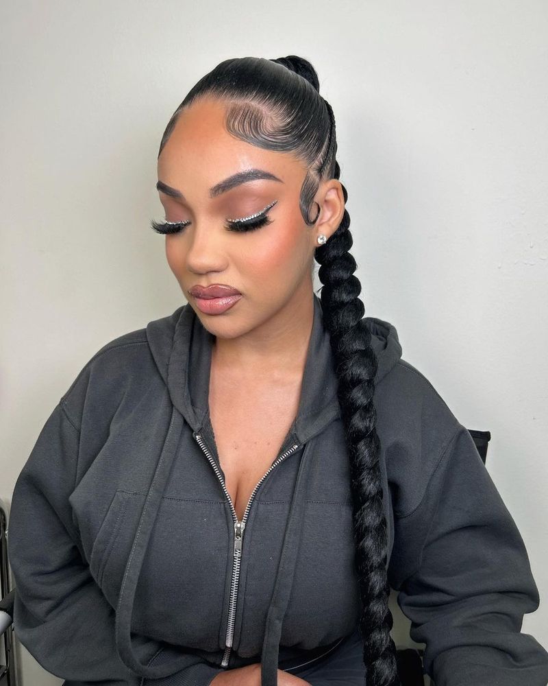 Twisted Rope Braid Ponytail with Spiral Ends