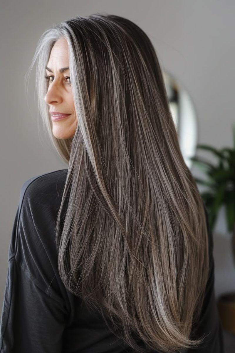 Cabelo comprido e liso