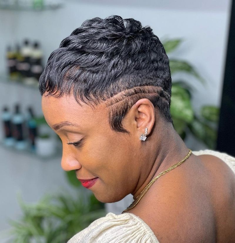 Cornrow Pixie with Designs