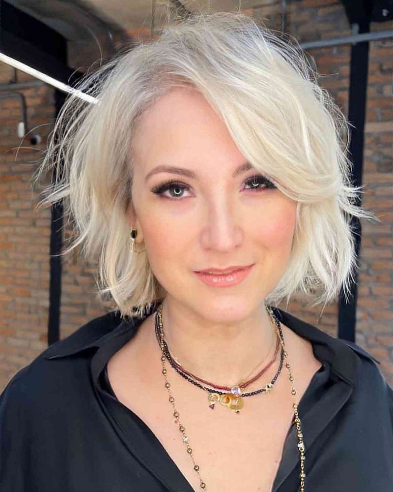 Tousled Crop with Side-Swept Bangs