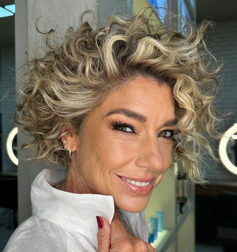 Curly Bob with Dimensional Highlights
